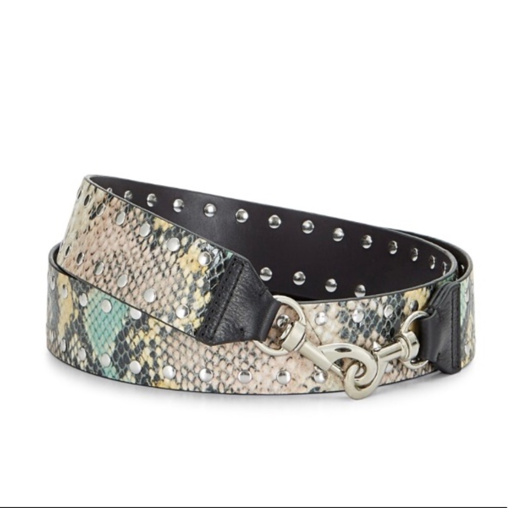 Rebecca Minkoff Snake-Embossed Guitar Strap